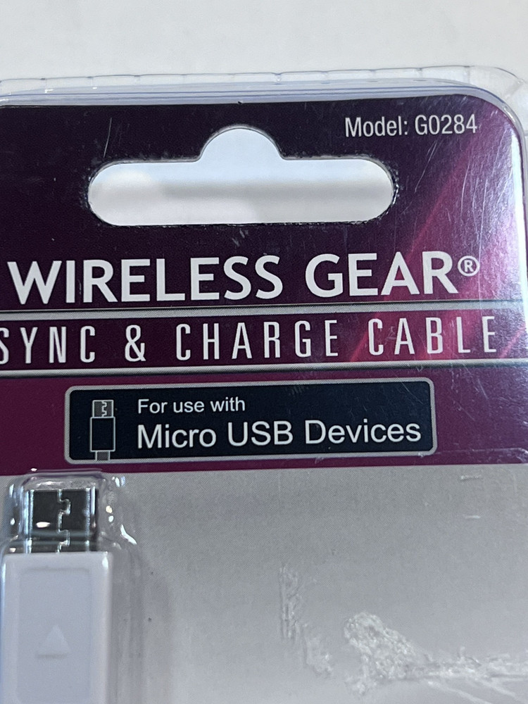 Wireless Gear Sync & Charge Cables 4ft For Use with Micro USB Devices