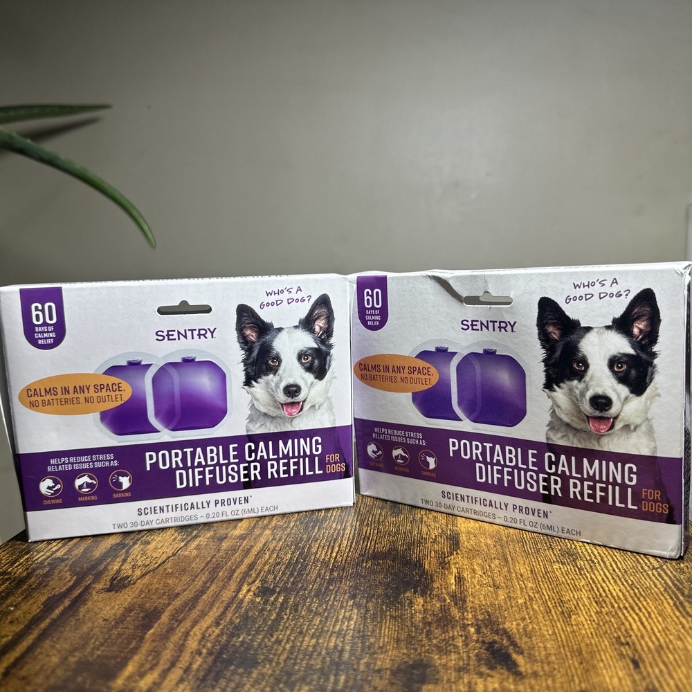 SENTRY Portable Pheromone Calming Diffuser Refill for Dogs 2 Boxes 120 Day Total