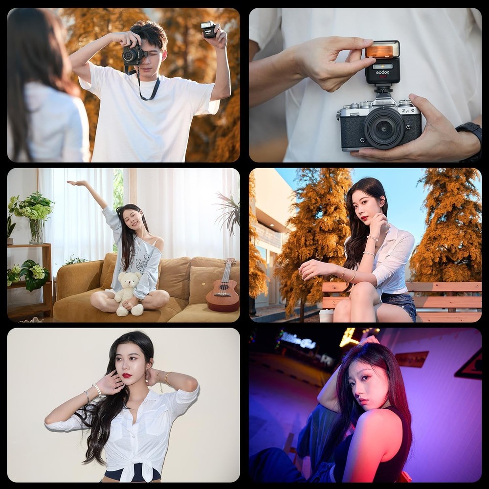 Godox It32 TTL Rf Hot Shoe Flexible Camera Flash with Storage Bag and Diffuser