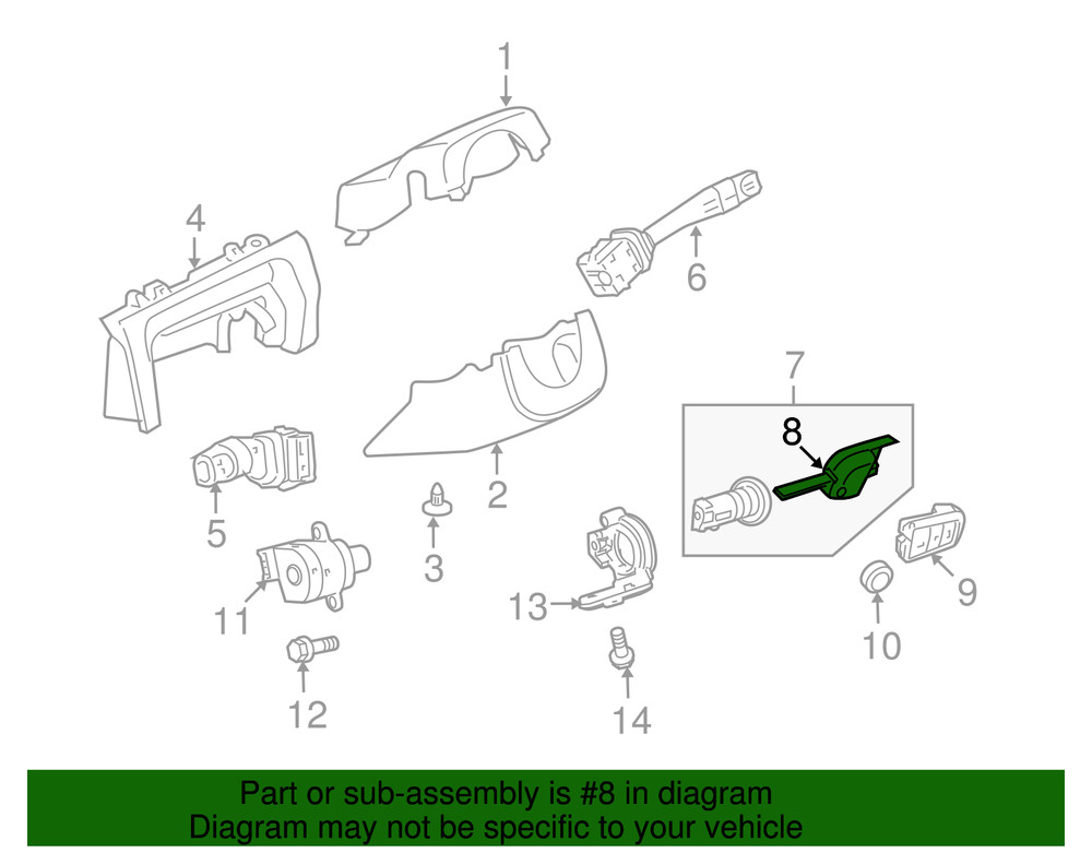 Genuine GM Door Lock and Ignition Key 92281663