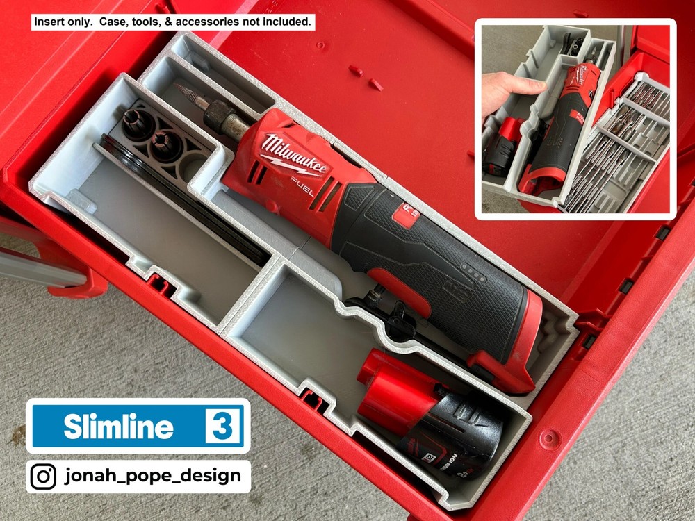 Milwaukee Packout Slimline Insert for M12 Die Grinder  (Insert Only)