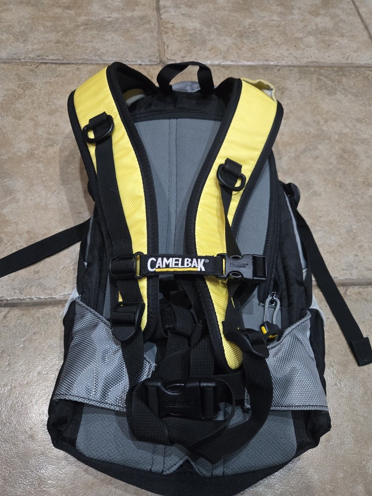 CAMELBAK Fourteener Backpack Yellow Grey Hydration Pack Hiking 3L Bladder EUC