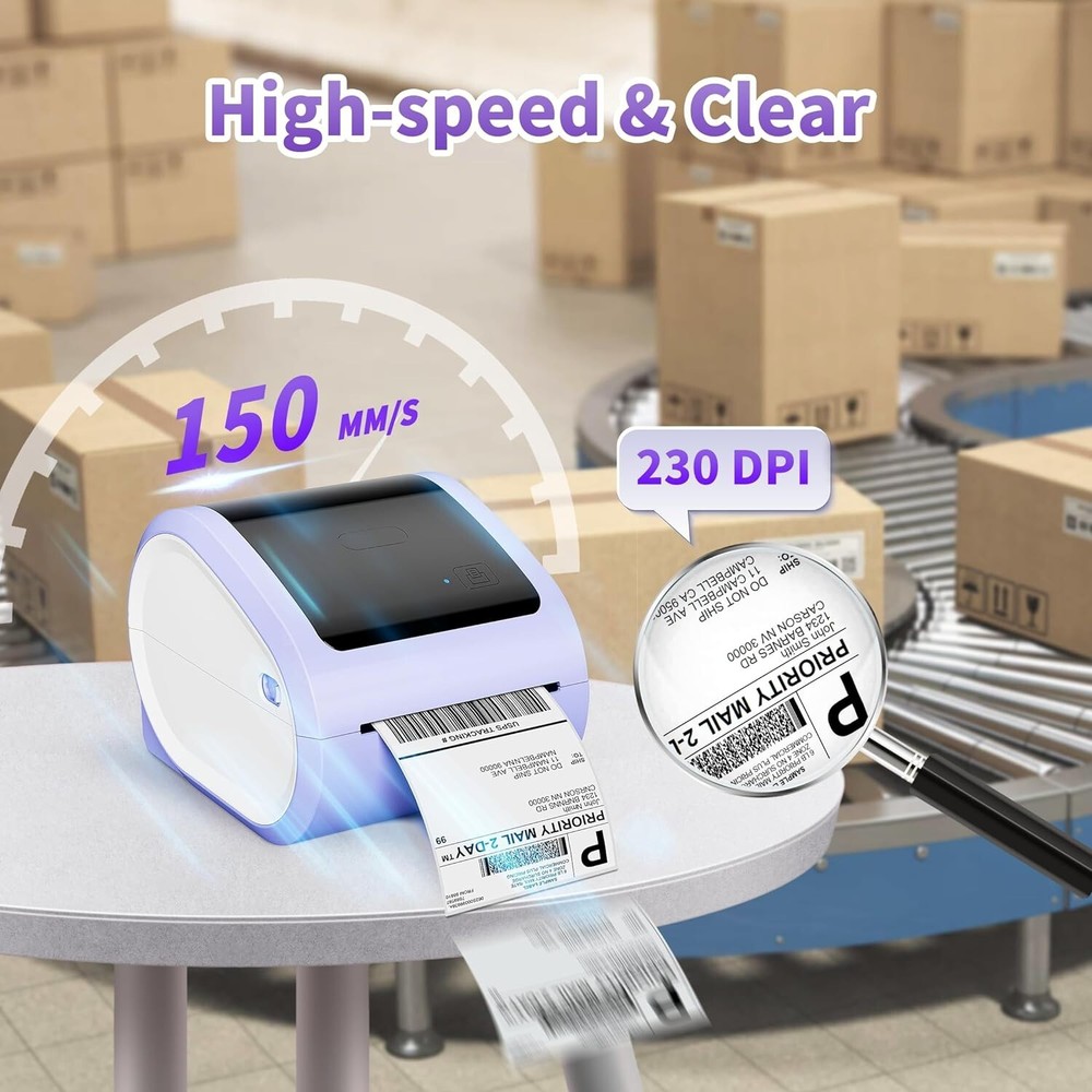 Phomemo 4X6 Shipping Label Printer Bluetooth Label Thermal Printer +500X Labels