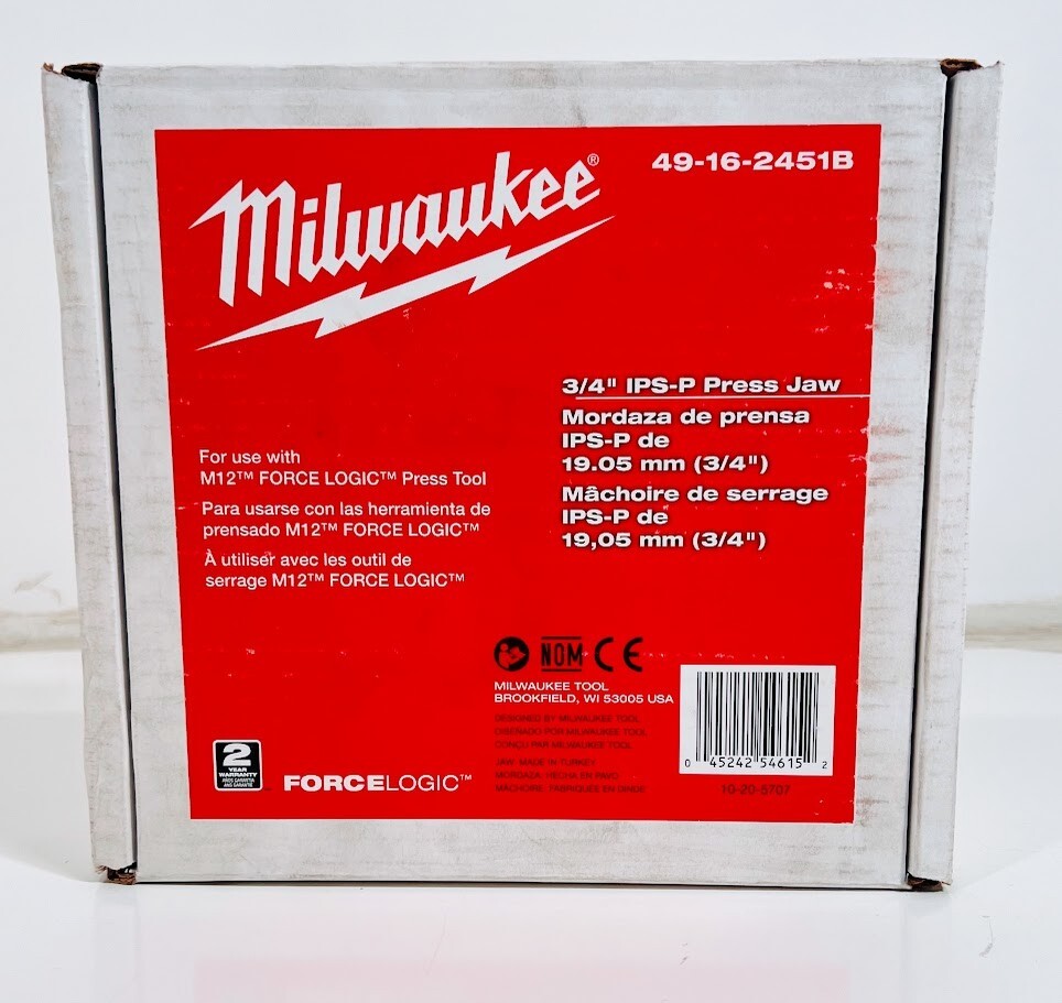 Milwaukee 49-16-2451B 3/4" IPS-P Press Jaw **JAW ONLY**