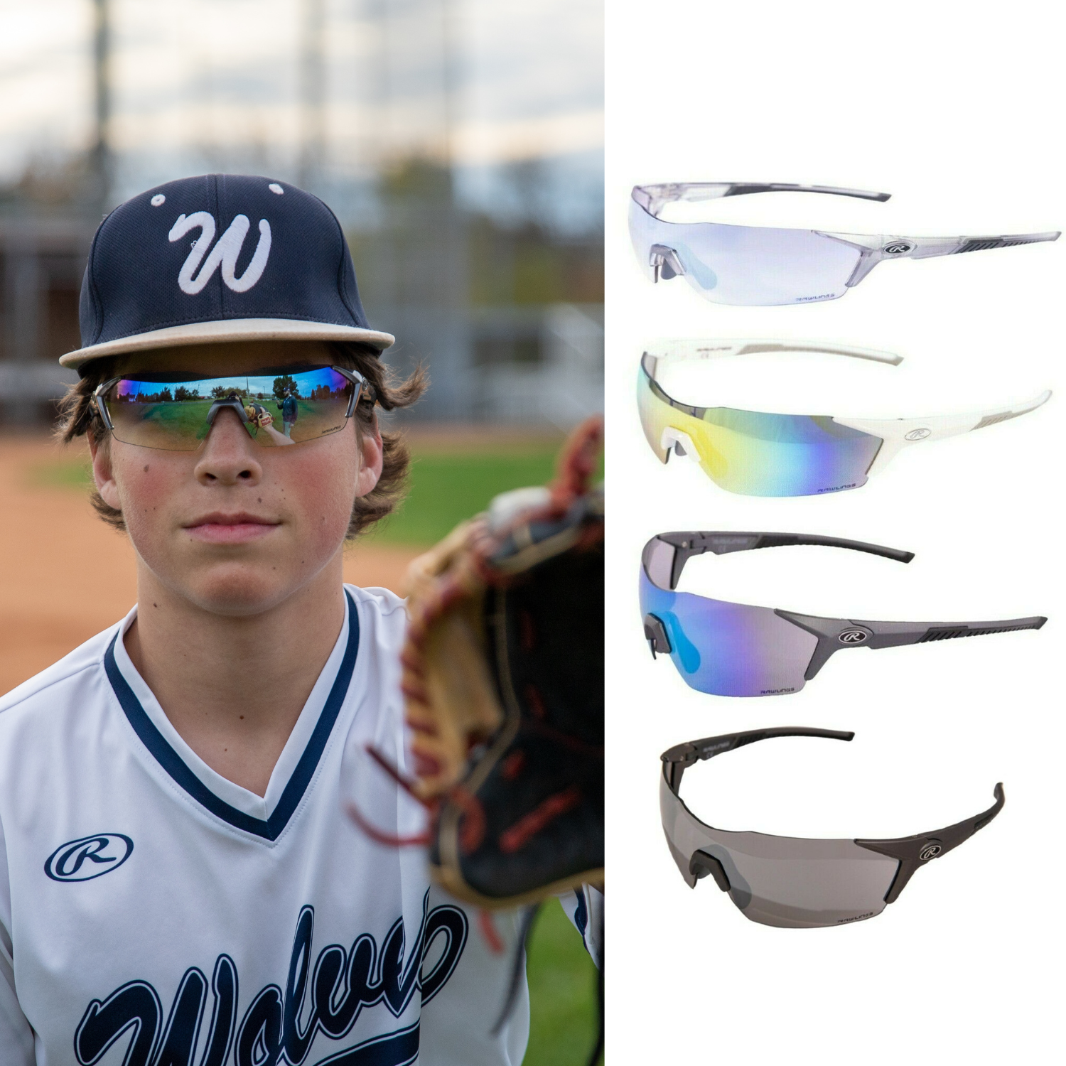 Rawlings 1801 Men's Adult Teen Shield Sport Fitness Baseball Sunglasses