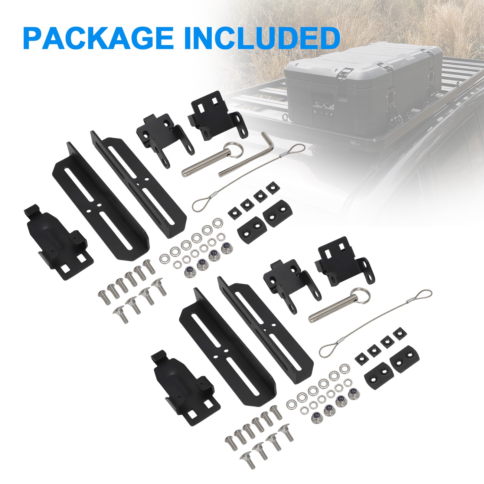 For Pelican RFMT-002-BLK Cargo Case Roof Mount Kit, Black, Gen2 BX140R BX55S 85S