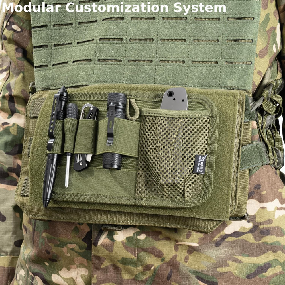 Molle Patch Panel, Tactical Molle Hook and Loop Panel for Molle Accessories, 10"