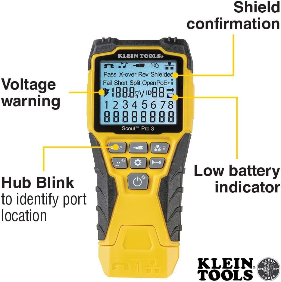 Klein Tools Cable Tester w/ Scout Pro 3 - Efficient Tracing