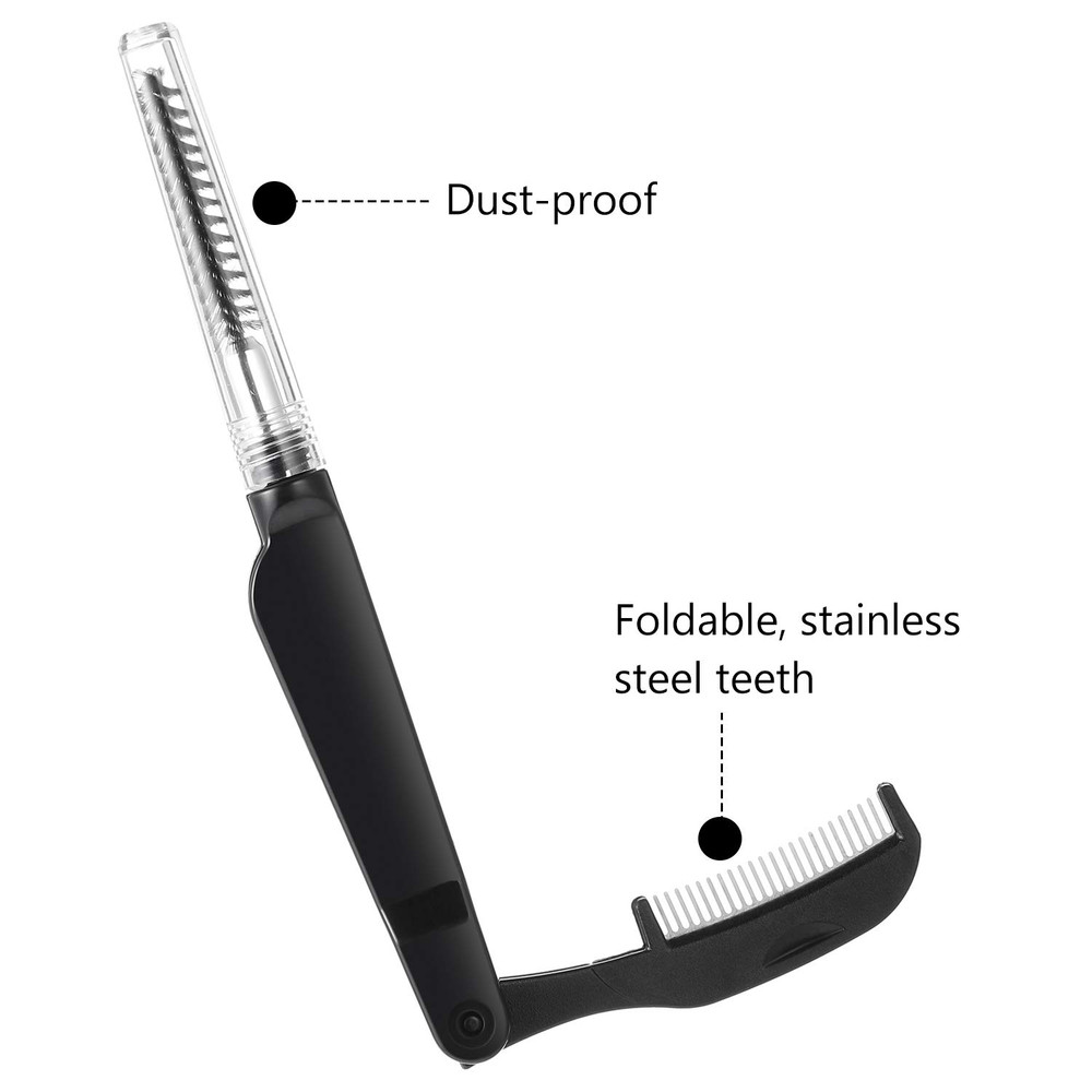 4 Pcs Eyelash Combs Eyebrow Combs Foldable Eyelash Separator Tool Stainless Stee