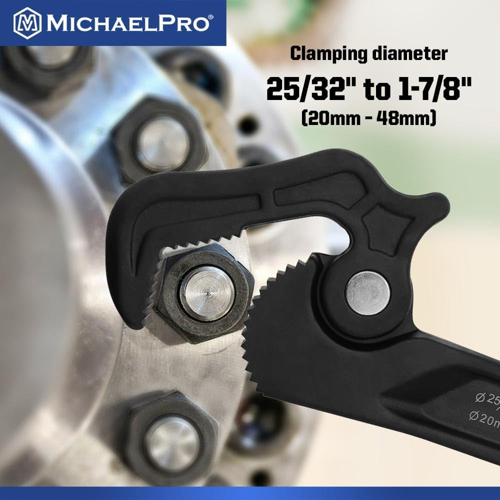 Self Adjusting Pipe Wrench, 14 Inch Multi-Function Spanner Adjustable Plumbing W