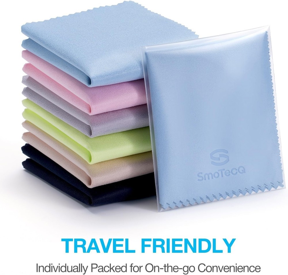 Versatile 12 Pack Microfiber Lens Cleaning Cloths - Assorted Colors & Durable