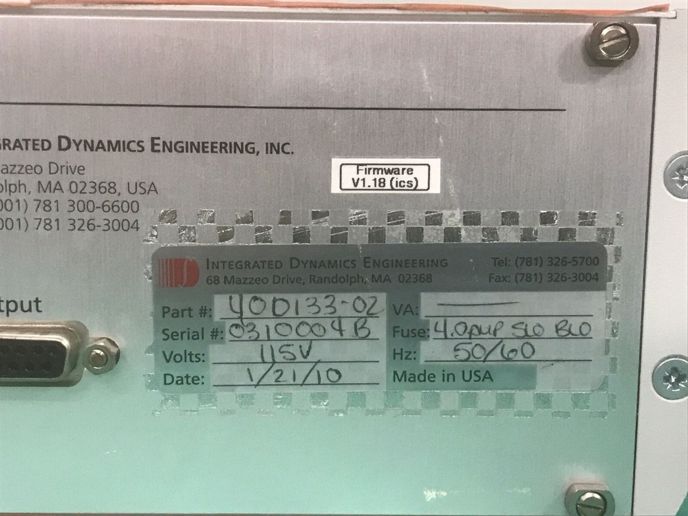 IDE Integrated Dynamics Engineering EMI Compensation System MK4, 400133-02