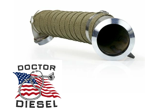 DD 3" Turbo Pipe W Heat Wrap For 2004.5-2010 Chevy GMC 6.6L LLY LBZ LMM Duramax
