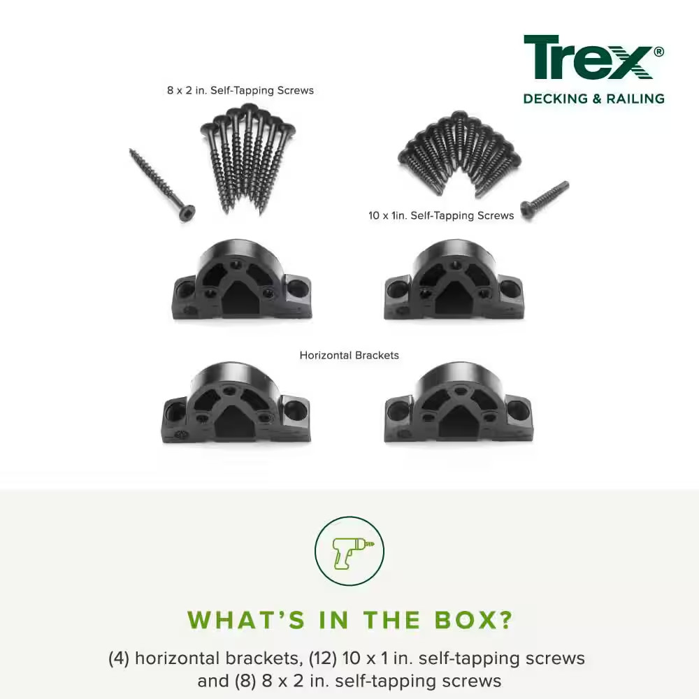 Trex Enhance Horizontal Railing Cut Kit Mounting Hardware Brackets Screws Rail