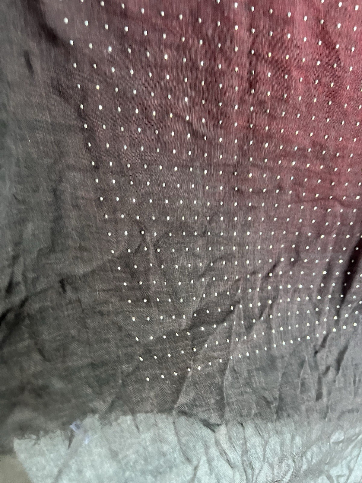 Avant Toi embellished with small silver dots Scarf Ombre Red Black Large 72X57”