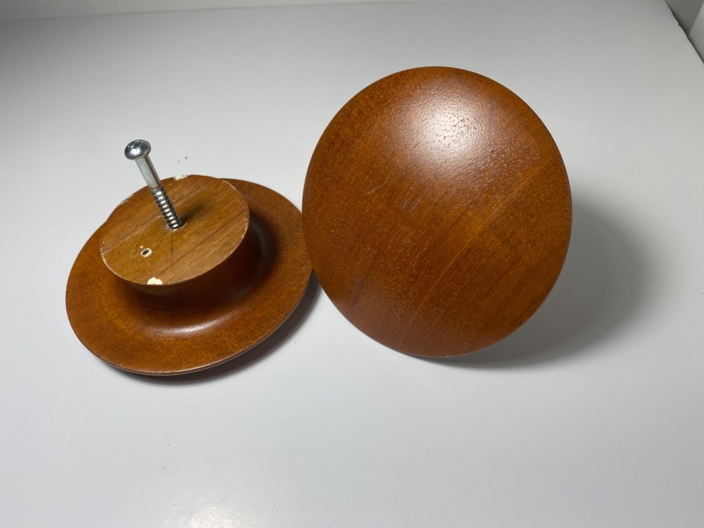 Teak Knobs 4 5/8” Set of Two Large Giant Handles