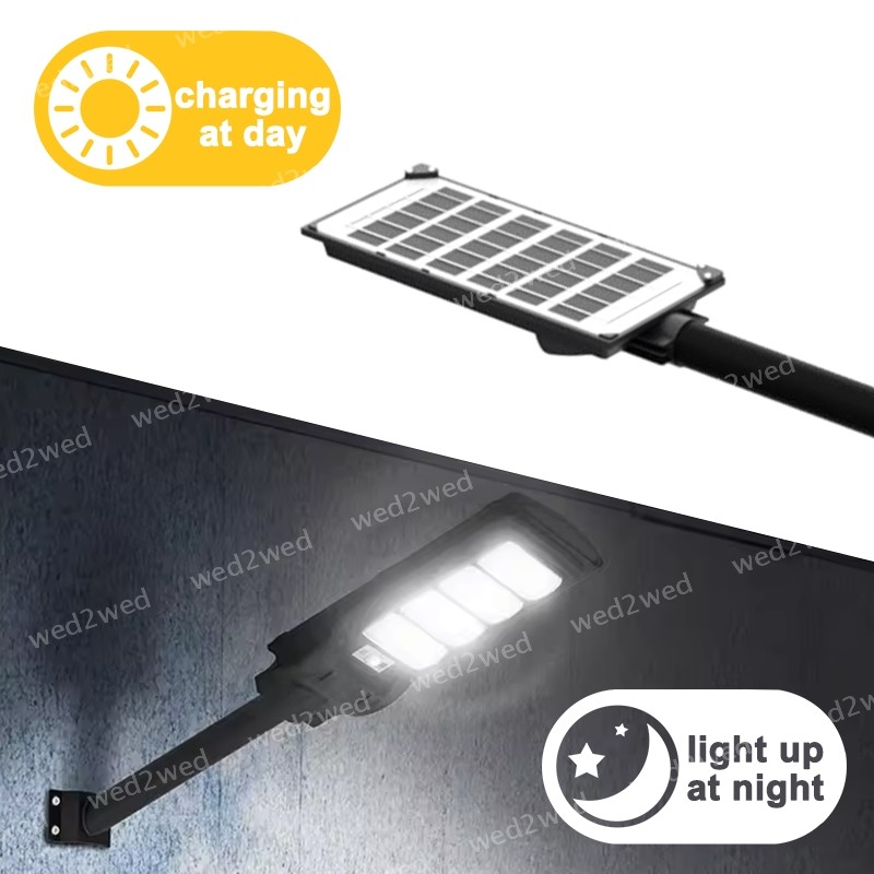 Solar Sensor Street Lamp 450W Outside Path Security Energy Saving Timer IP65