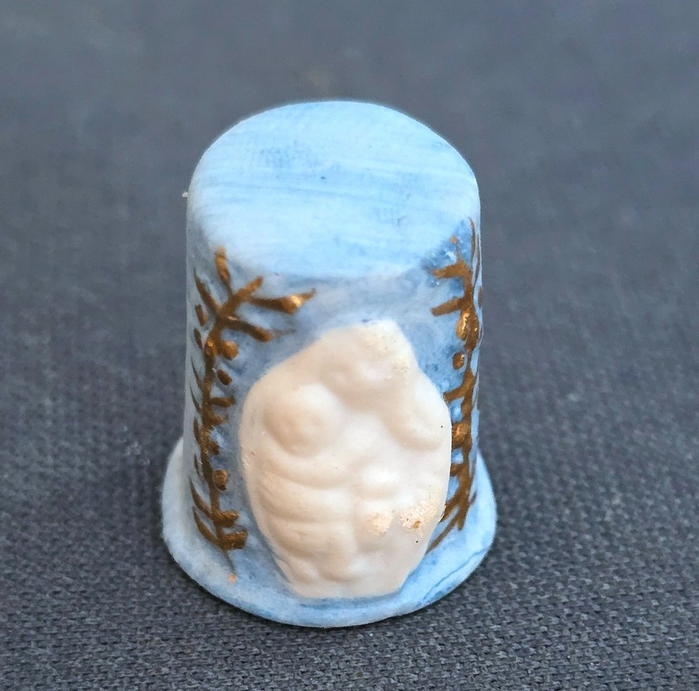 Charming Painted Ceramic Thimble