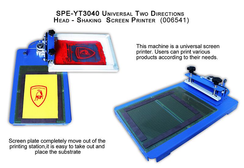 1 Color Spinning Screen Printer DIY 2 Drection Head Shaking Screen Printer Press