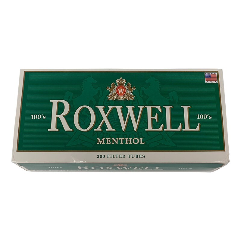 Roxwell Green Menthol Cigarette Tubes 100mm Size Pre-Roll Tubes 5 Pack of 200 Ct