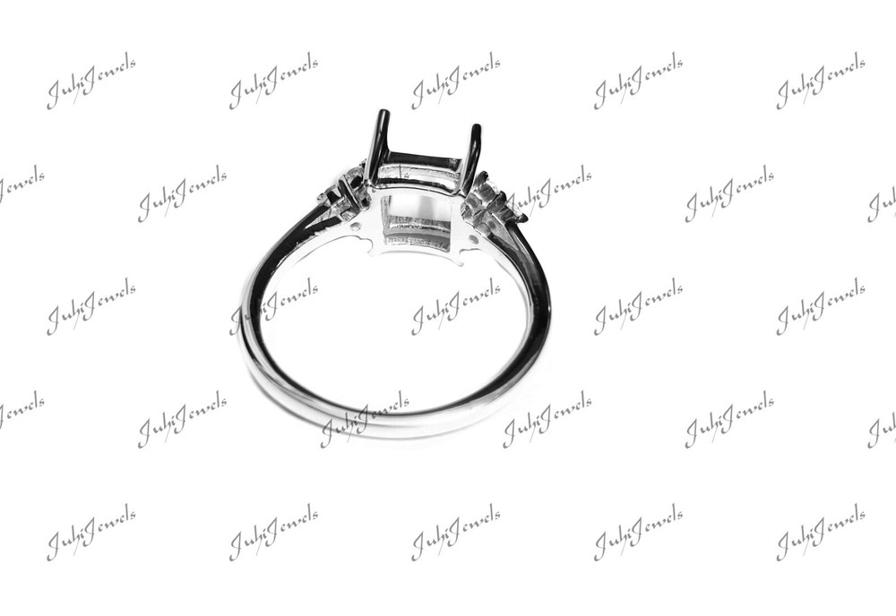 925 Silver Semi Mount Ring 5,6,7 mm Square 925 Silver Ring Blanks Silver Square
