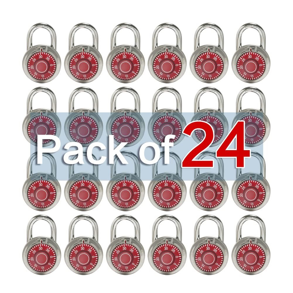 Standard Dial Combination Lock, 2 in. Wide, with Different Combinations, Red ...
