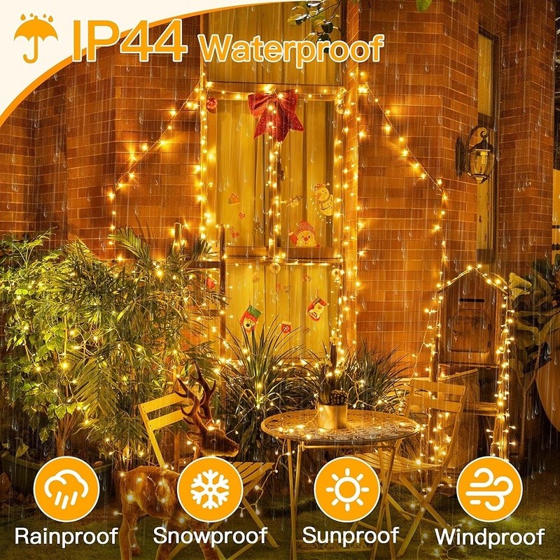 Outdoor LED String Lights 328ft Dimmable Waterproof Timer 8 Lighting Modes New