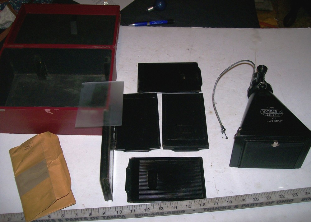 RARE LEICA E. LEITZ WETZLAR MEDIUM FORMAT MAKAM IX MICROSCOPE CAMERA wOB GERMANY