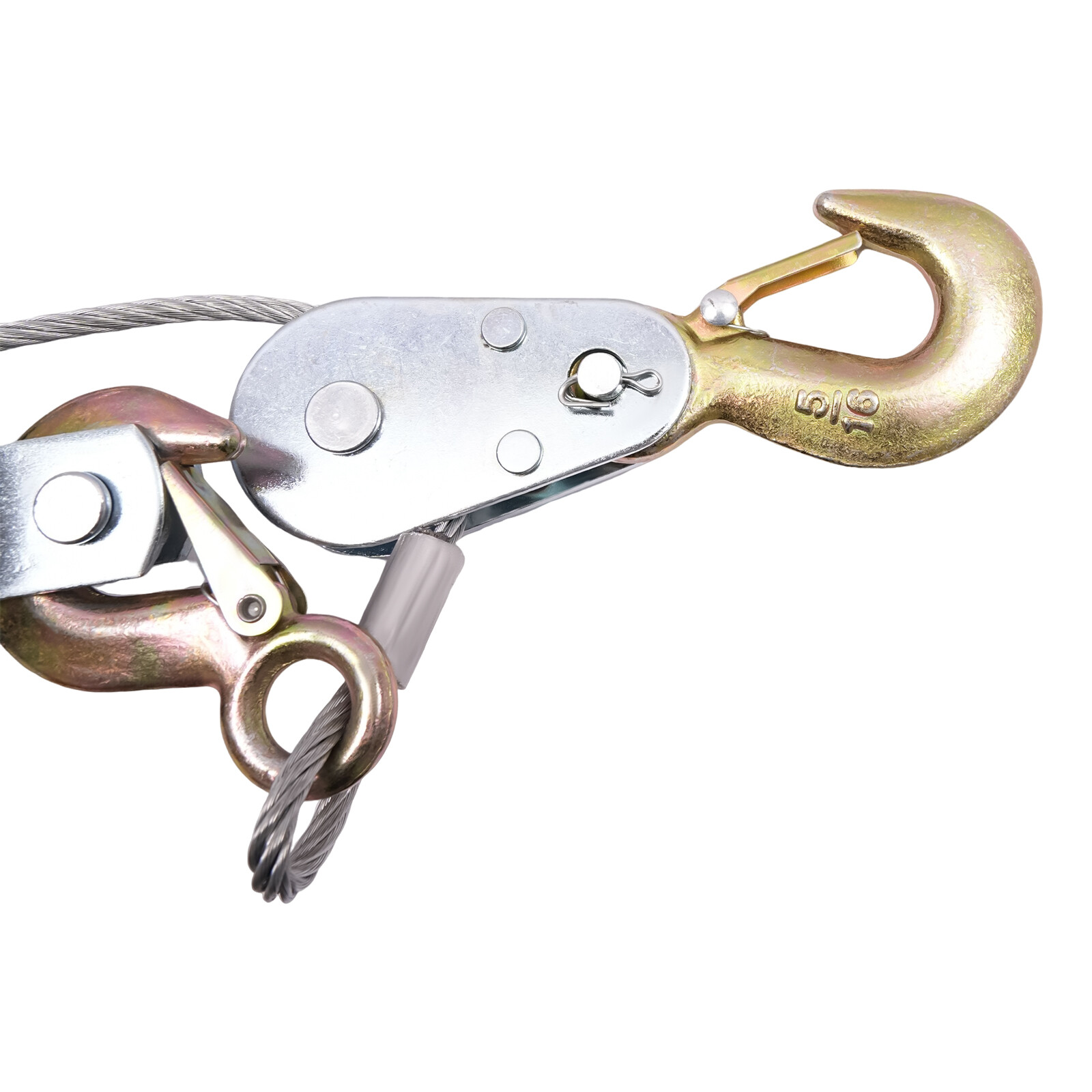 5 Ton Hand Puller Heavy Duty Winch Pull Hoist Come Along Cable 3 Hooks 2 Gear US