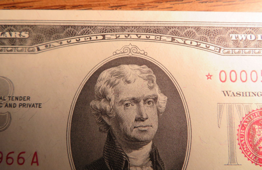 1963 Two Dollar US Note Red Seal Star Note *00005966A MINT