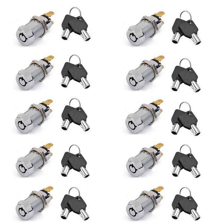 10 ON/OFF Lock Switch Electronic Key Switch Lock Keyed Alike Removable in On/Off