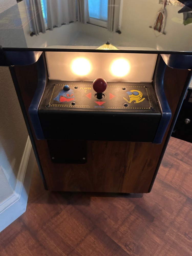 Vintage MS PAC-MAN ARCADE MACHINE COCKTAIL TABLE -restored with extra games