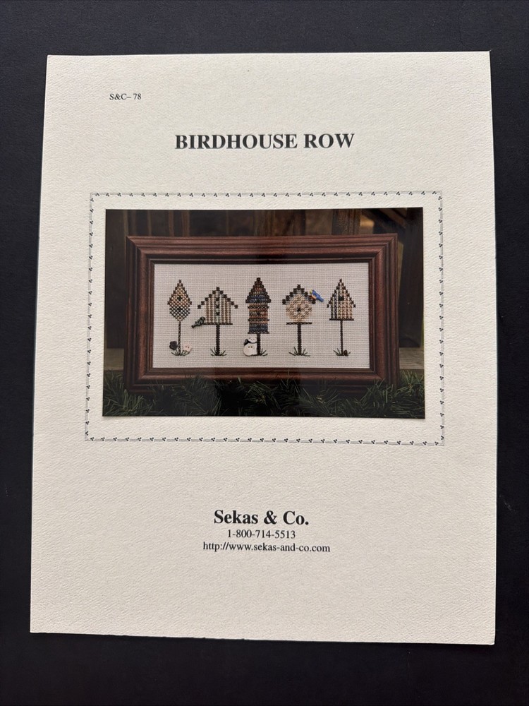 Watercolour Birdhouse Row Sekas & Co Cross Stitch Pattern