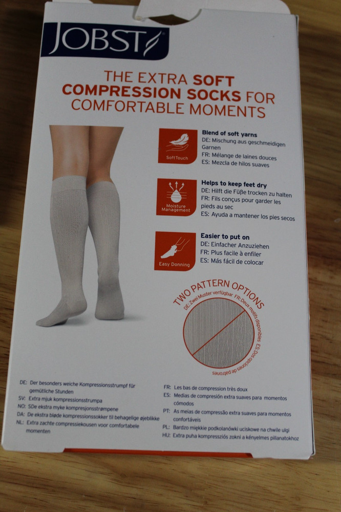 JOBST soSoft Compression Sock-Ribbed Pattern-15-20mmHg-Sand-Medium-120218