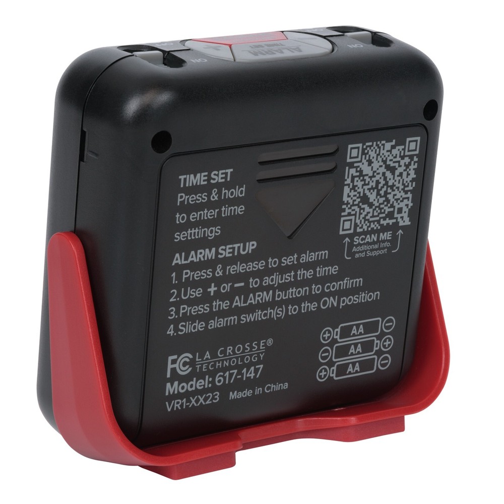 617-147 La Crosse Technology BUZZ Vibration Battery Powered Digital Alarm Clock