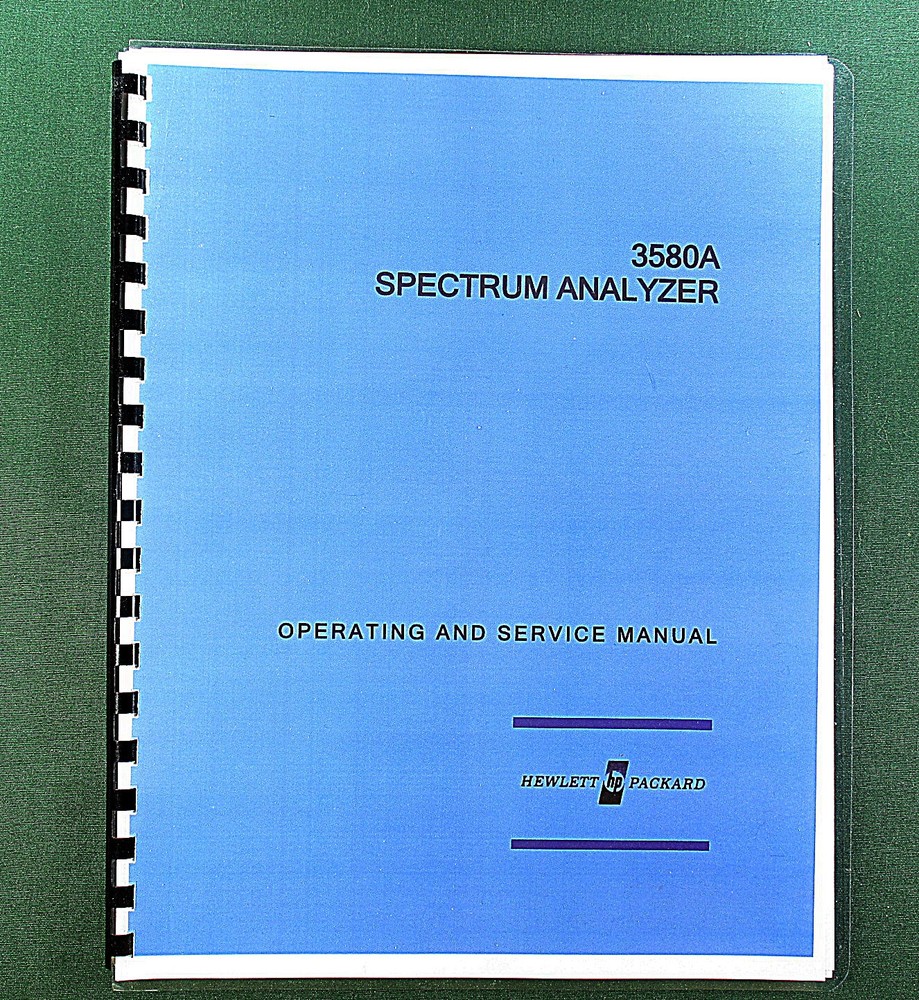 HP 3580A Operating & Service Manual: Comb Bound & Protective Covers