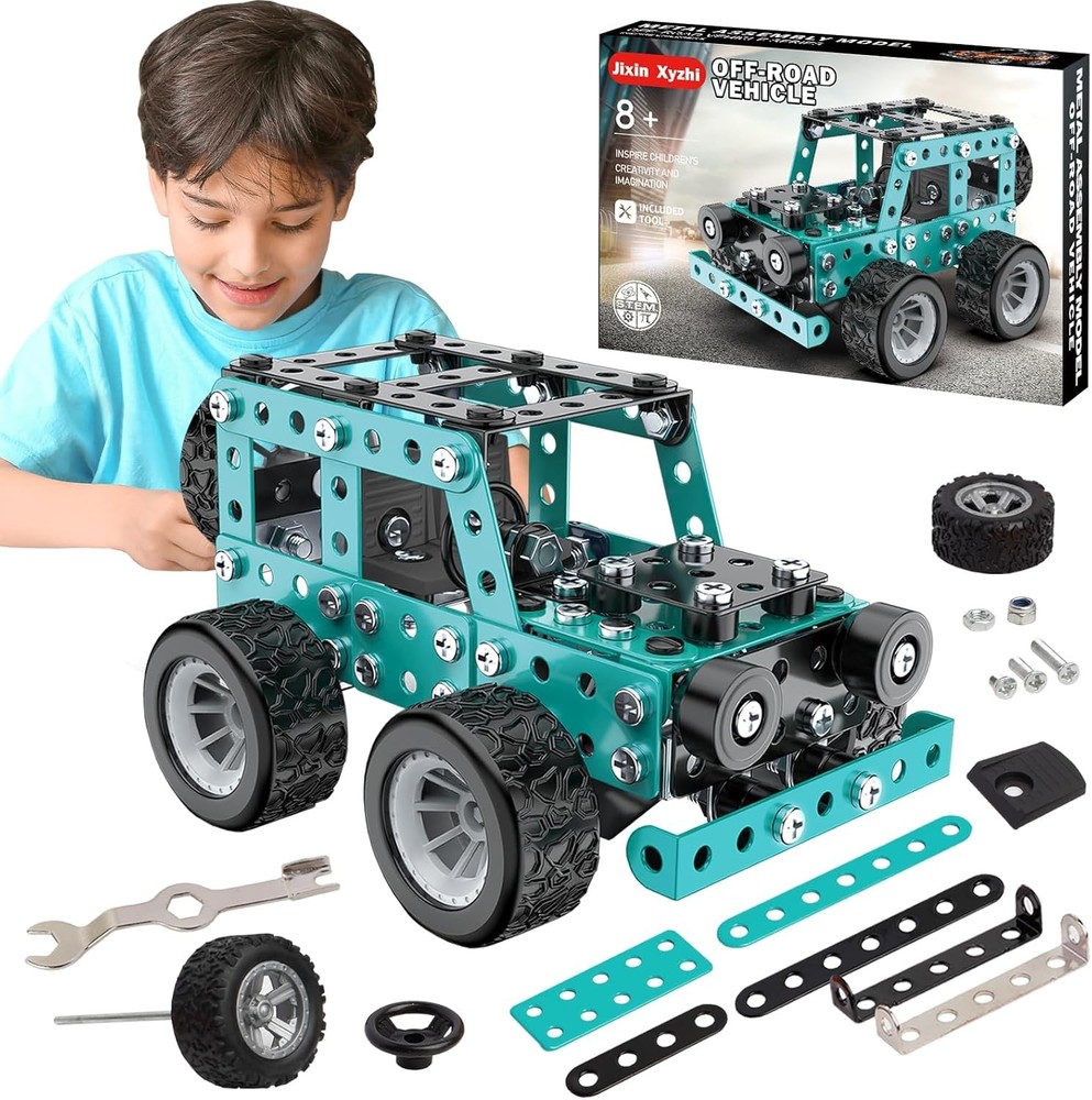 Buildable 3D Metal Engineering Kit 194-Piece STEM Set for Ages 8-16 Develops Log