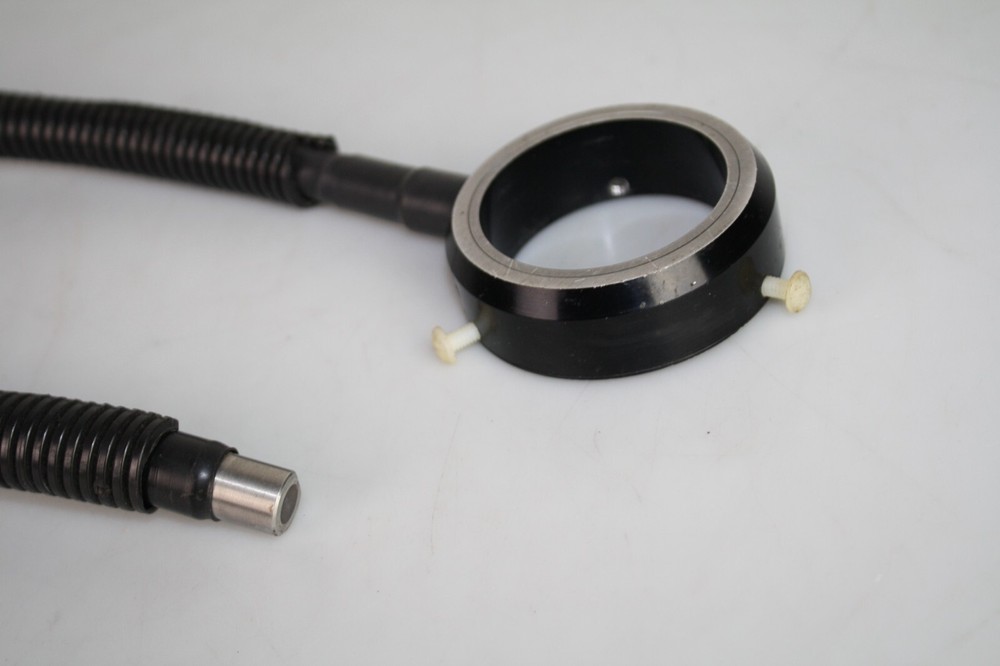 Vintage Microscope Fiber Optic Cable Flexible Light Guide Assembly w/ Ring Light