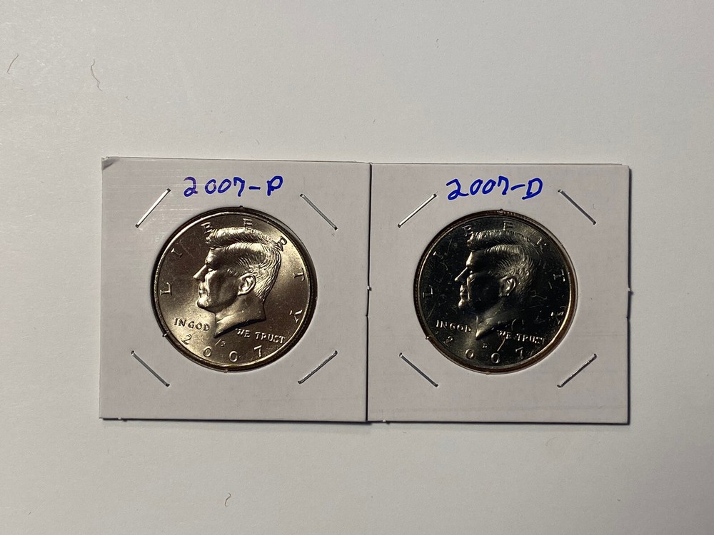 2007 P&D KENNEDY HALF DOLLAR Set (2 COIN SET) Uncirculated.