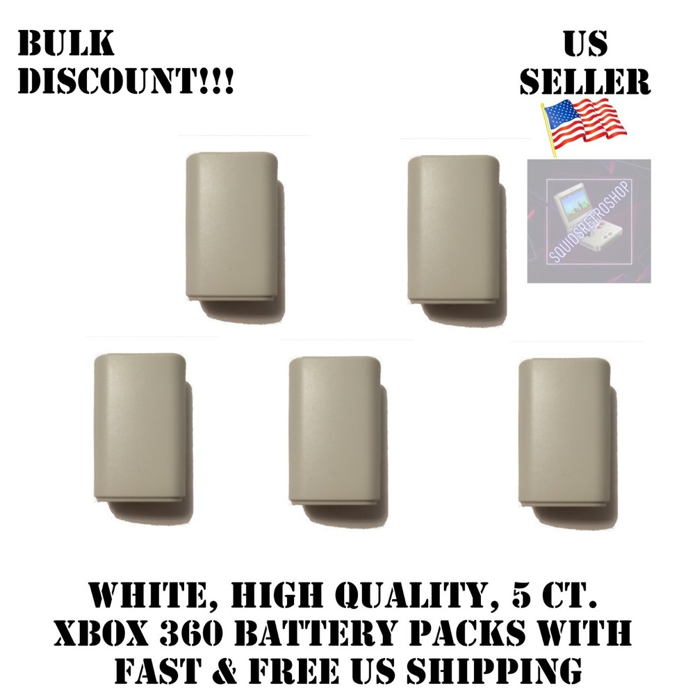 5x White Battery Replacement for Xbox 360 Controller Case, Shell, Pack, Cover US