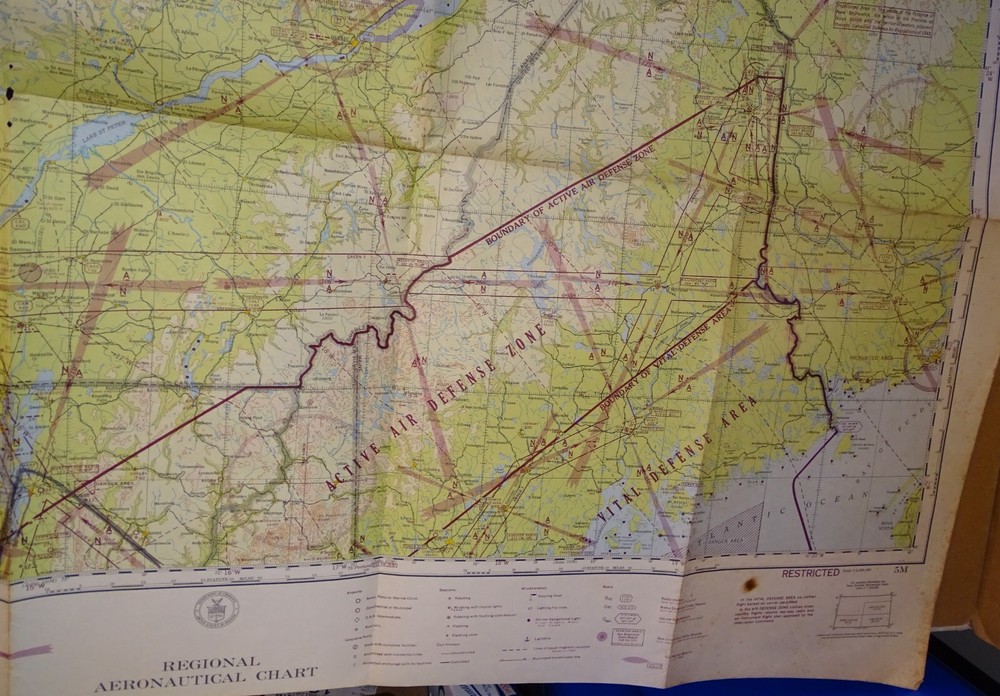 Canada St Lawrence River Restricted Regional Aeronautical Chart 1943 Map