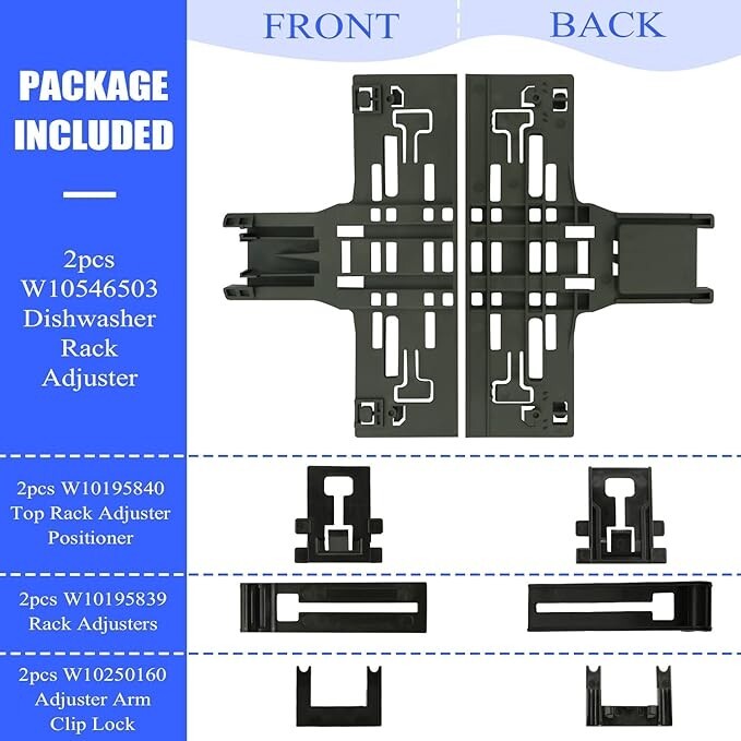 KDTE104ESS4 KitchenAid Dishwasher Upper Adjuster Rack Kit