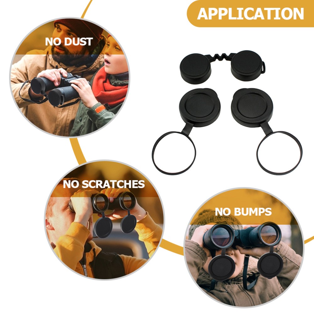1 Set Binocular Objective Lens Caps Rubber Objective Lens Protect Covers