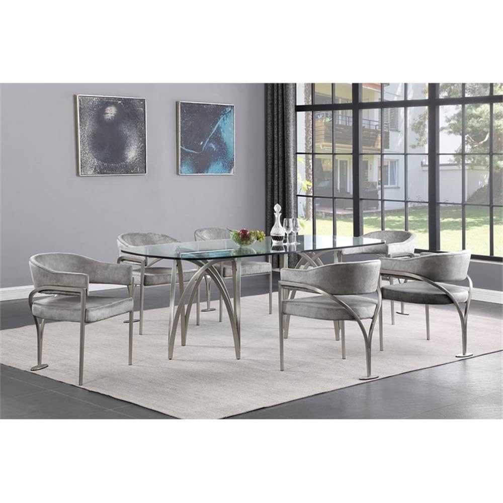Meridian Furniture Madelyn Grey Velvet Dining Chair (Set of 2) -m