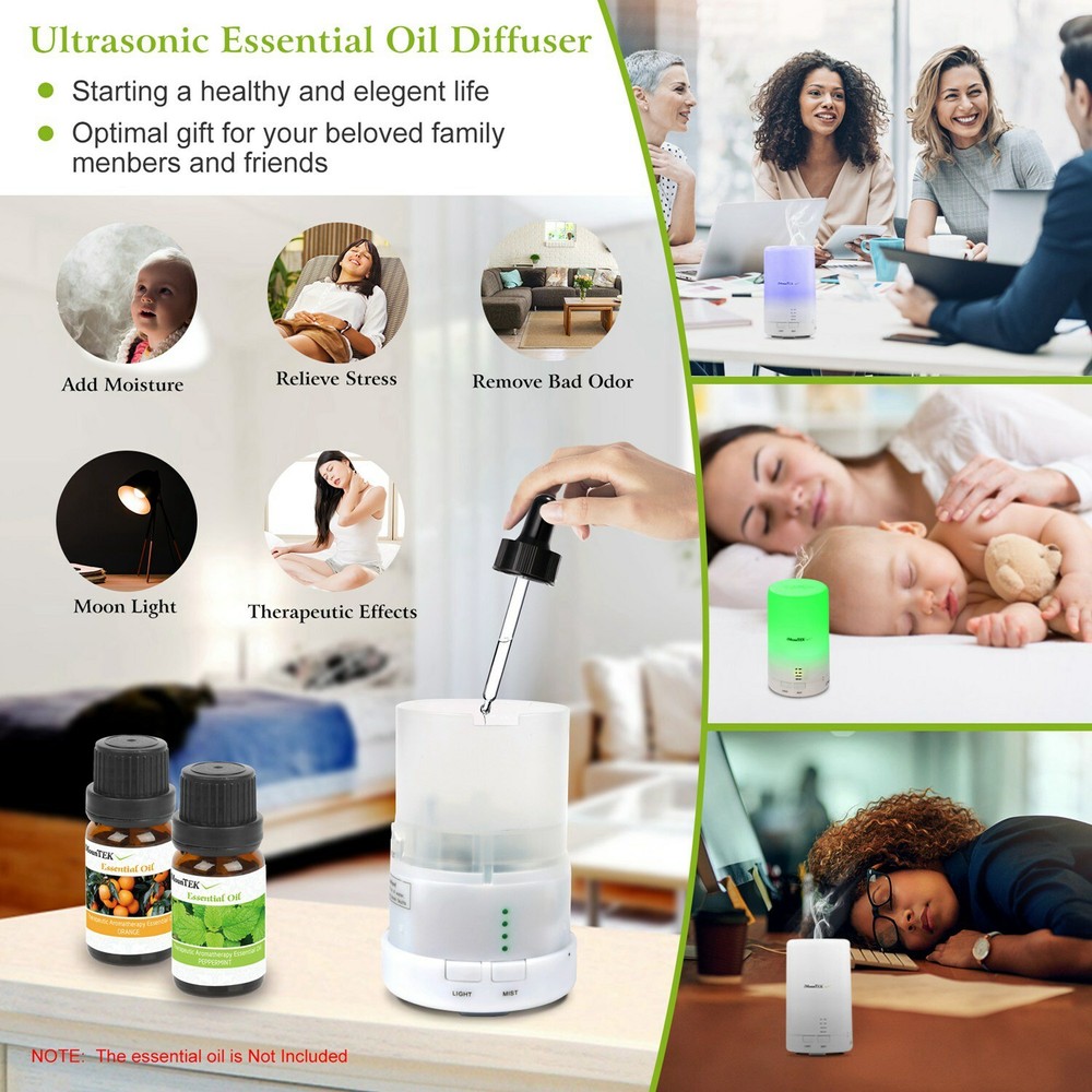 US LED Ultrasonic Aroma Essential Diffuser Air Humidifier Purifier Aromatherapy