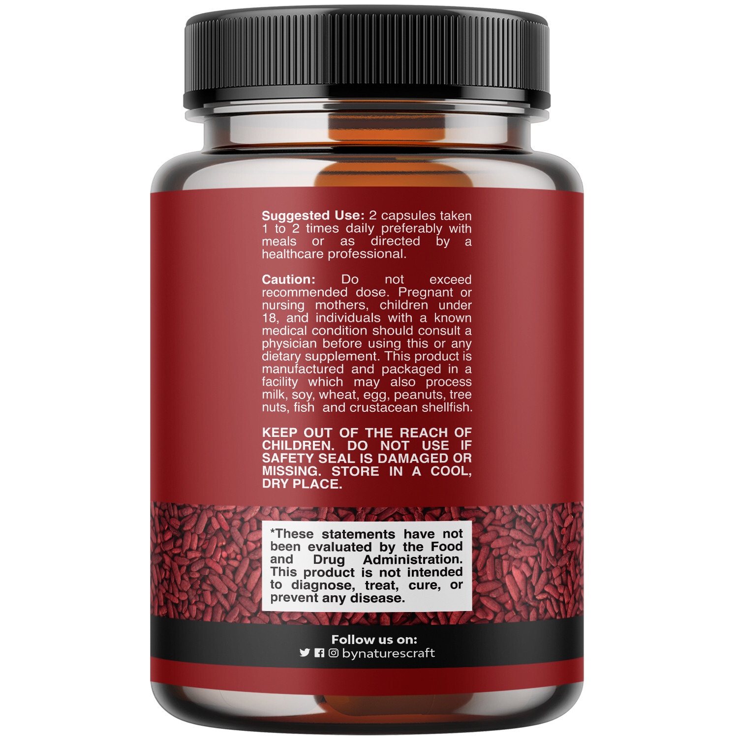 Extra Strength Red Yeast Rice Supplement - Potent 1200mg Per Serving