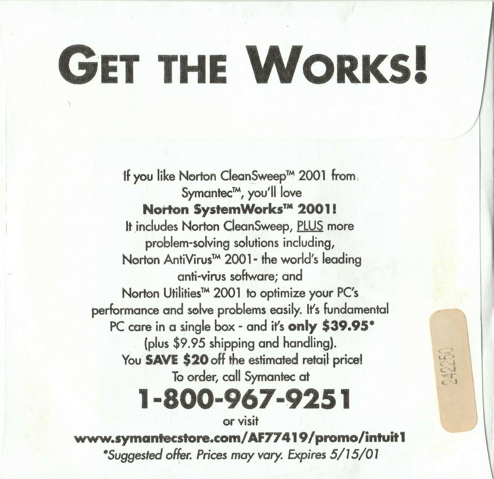 Norton CleanSweep 2001 for Windows ~ CD-ROM
