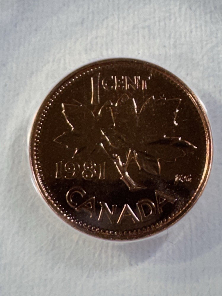 1981 Canada 1 Cent Proof Like Graded MS 66 RD by ANACS