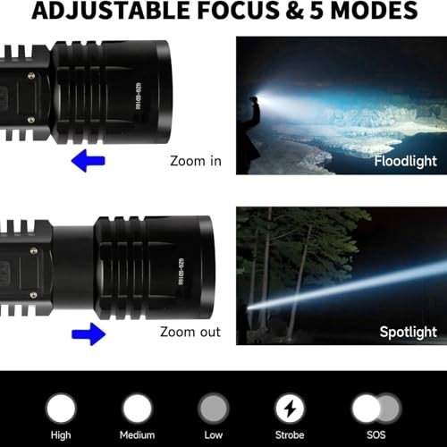 Rechargeable LED Flashlights Rechargeable Flashlight 5000mAh+UV Purple Light