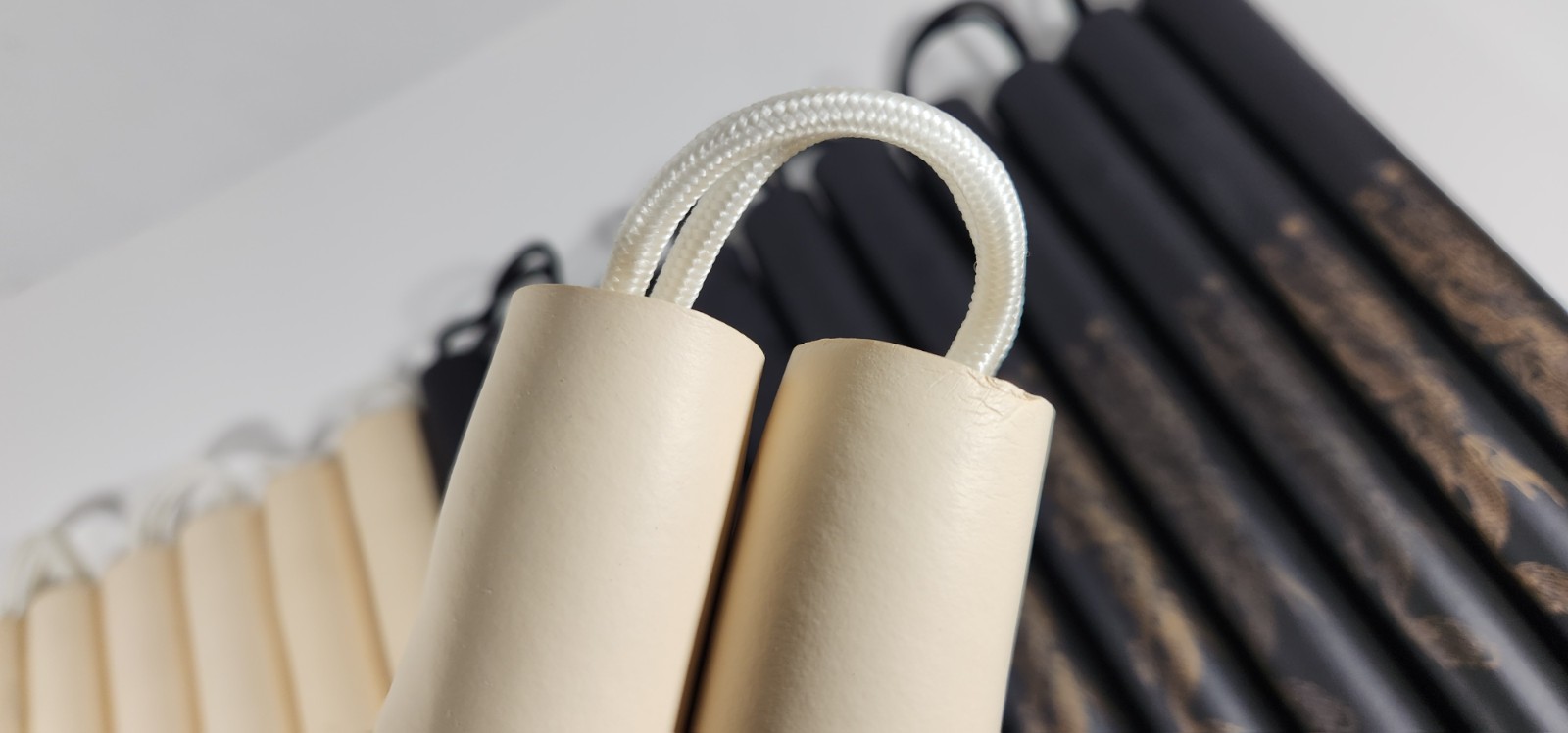 LOT OF 9 FOAM NUNCHUCKS WHITE AND BLACK DRAGONS 12” TAIWAN R.O.C.